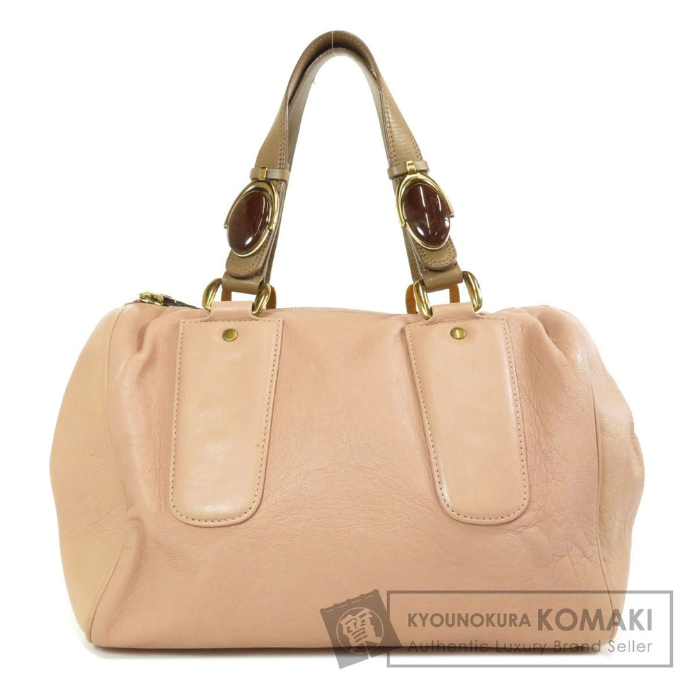 Chloe logo embossed tote bag leather